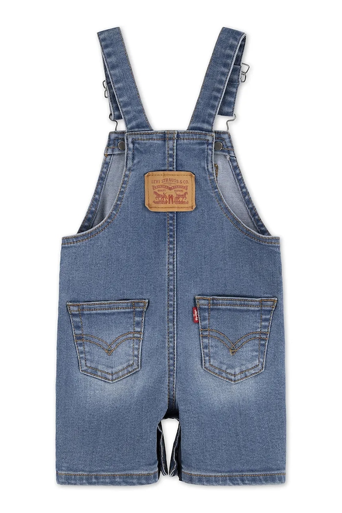 Detské rifľové nohavice na traky Levi's 6EE584 tmavomodrá SS26