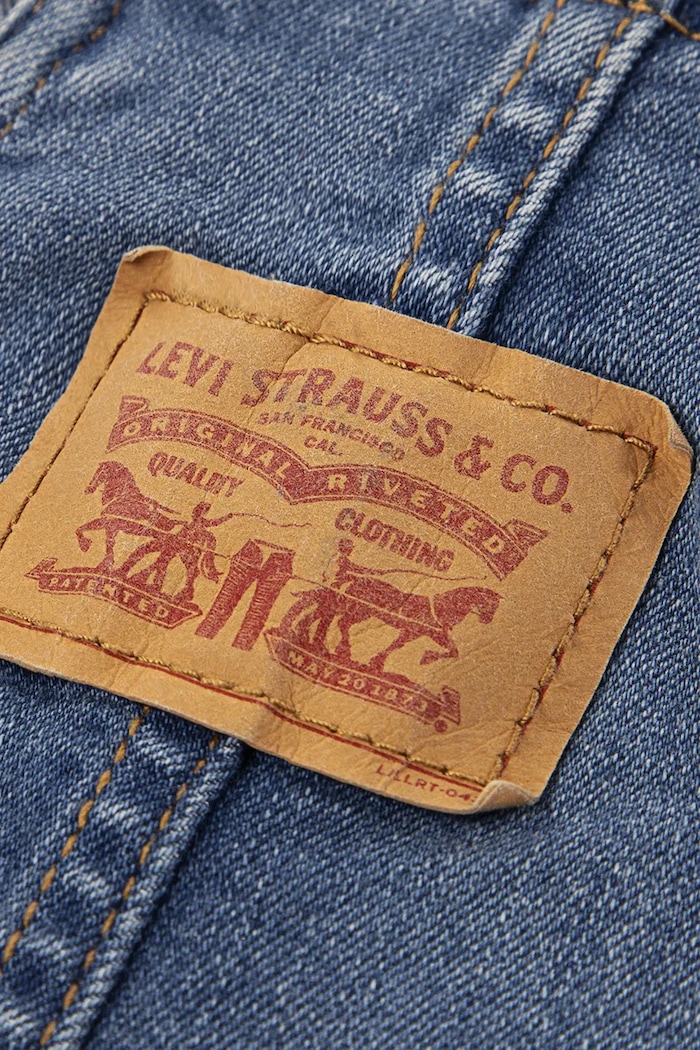 Chlapec Detské rifľové nohavice na traky Levi's 6EE584 tmavomodrá