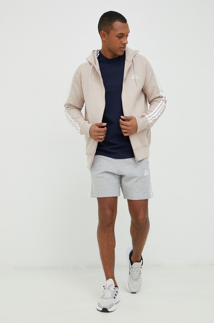 adidas szorty bawełniane IC9437 szary SS24