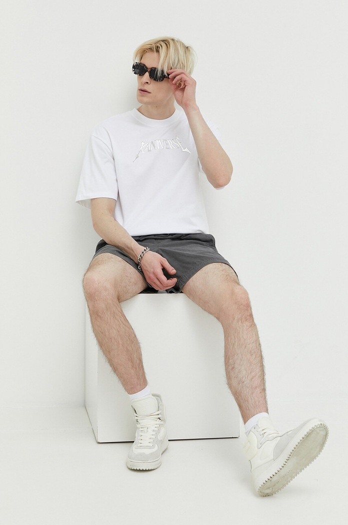 Bavlněné šortky Abercrombie & Fitch KI128.3124.953 šedá SS23