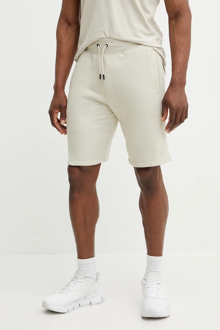 Σορτς Guess πλεκτό ύφασμα μπεζ Z2YD04.KAIJ1