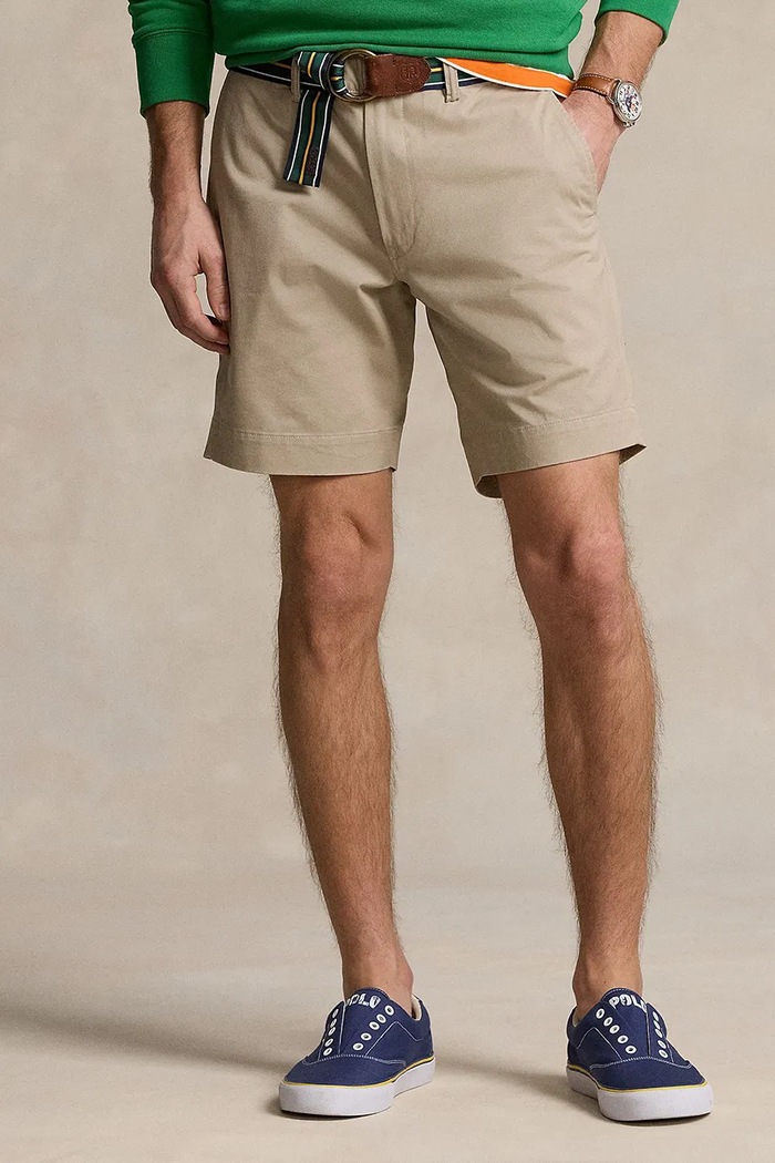 Polo Ralph Lauren chino šortky pánské bavlněné s elastanem látka béžová 710799213