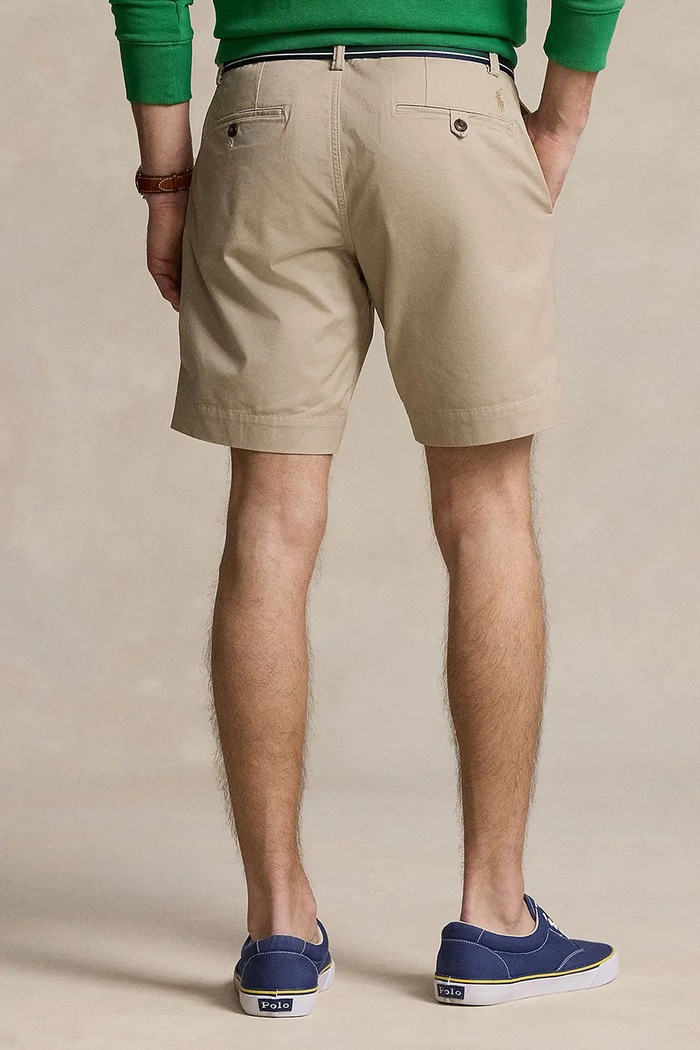 Polo Ralph Lauren chino šortky pánské bavlněné s elastanem 710799213 béžová SS26