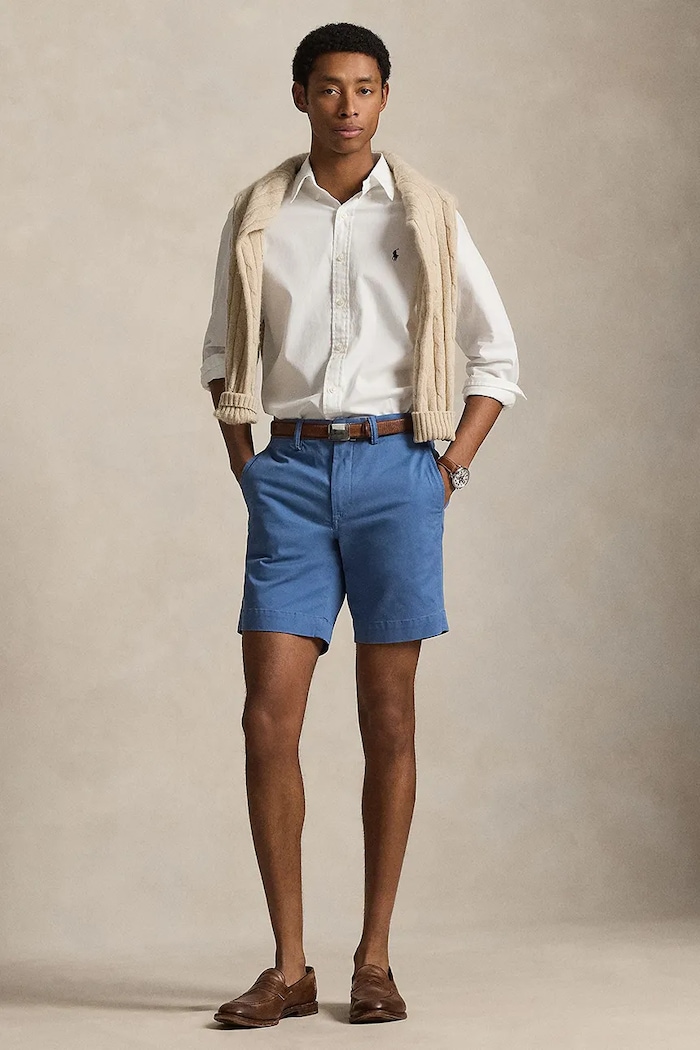 Ρούχα Polo Ralph Lauren σορτς chino βαμβάκι με ελαστάν Ανδρικά 710799213 μπλε