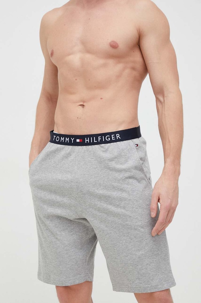 Tommy Hilfiger szorty piżamowe bawełniane bawełna szary UM0UM03080.PPYX
