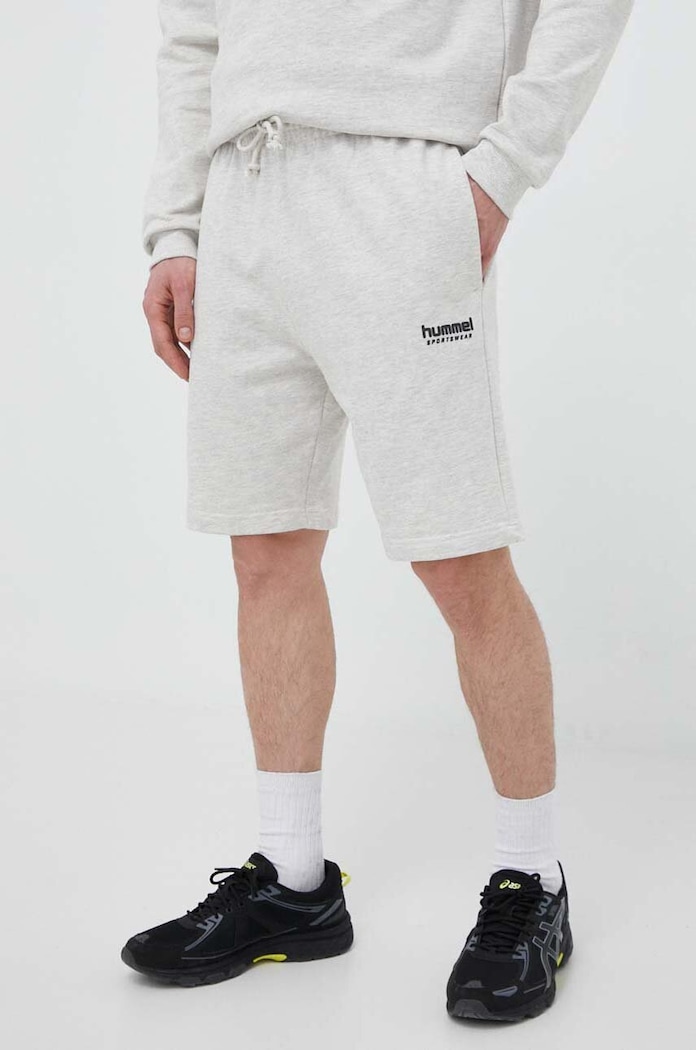 Kraťasy Hummel hmlLGC GABE SWEATSHORTS pletenina šedá 218997