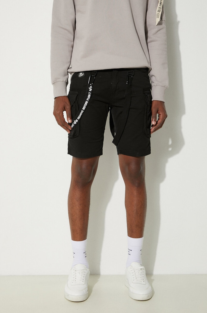 Σορτς Alpha Industries με ελαστάν μαύρο 116213