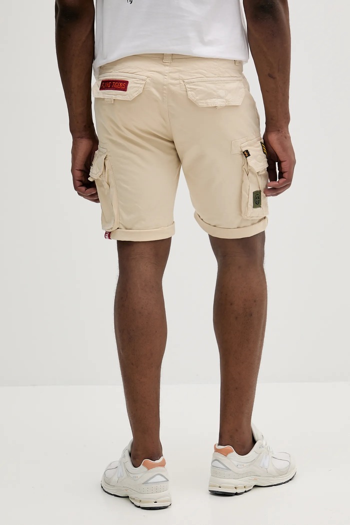Ruházat Alpha Industries férfi cargo rövidnadrág pamut elasztánnal 186209 bézs