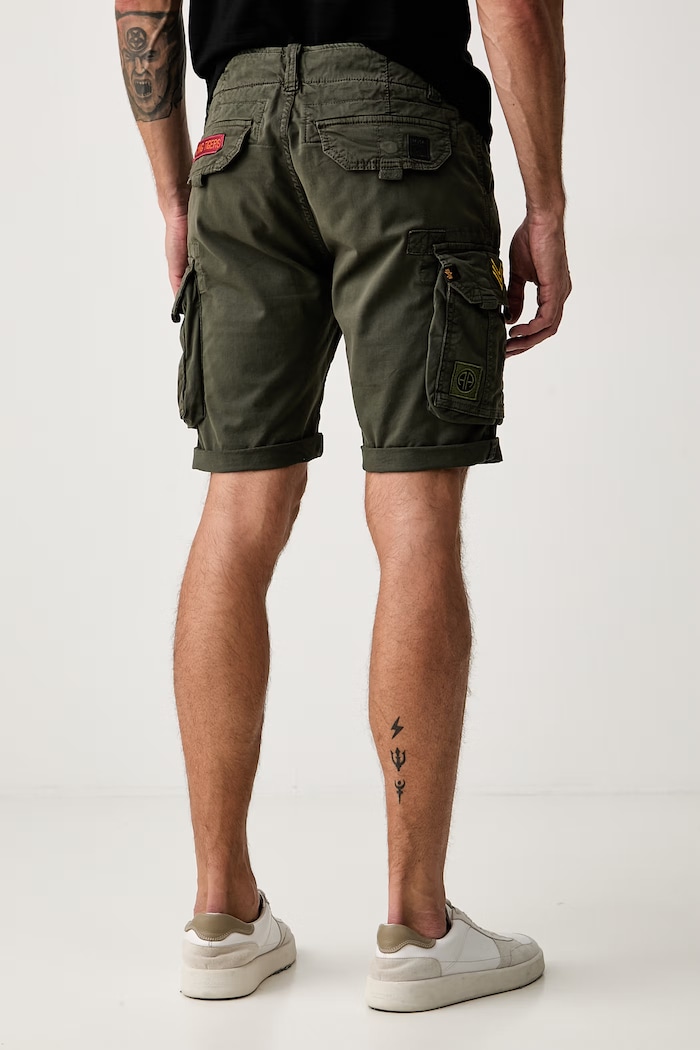 Ruházat Alpha Industries cargo férfi pamut elasztánnal 186209 zöld