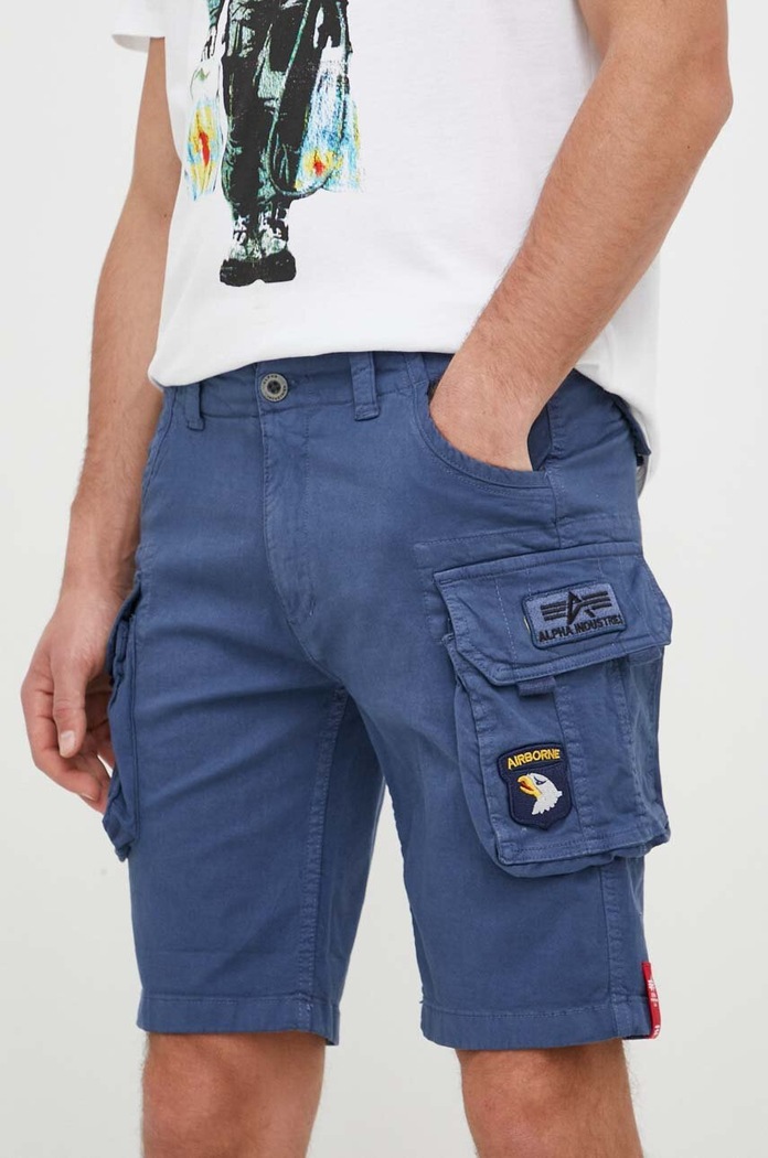 Къс панталон Alpha Industries еластичен син 186209.435