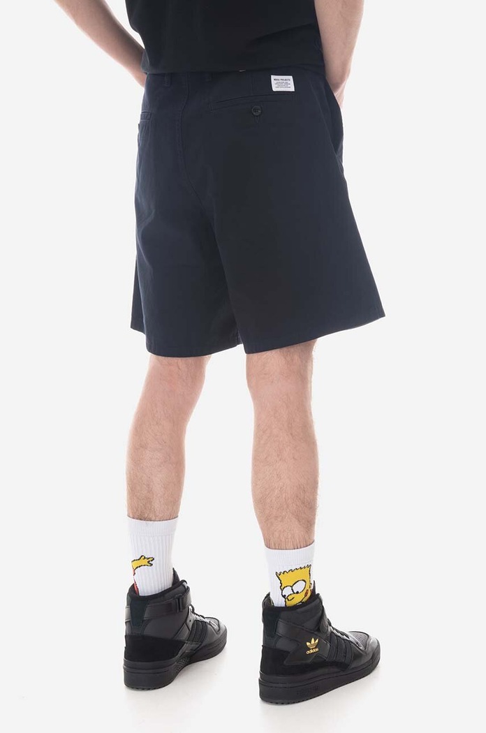 Bavlněné šortky Norse Projects Aros Regular Light Shorts N35-0597 7004 námořnická modř N35.0597.7004