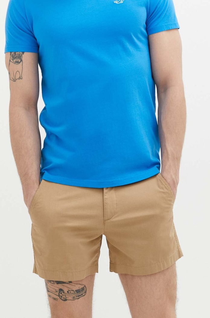 Kraťasy Abercrombie & Fitch látka hnědá KI128.3126.475