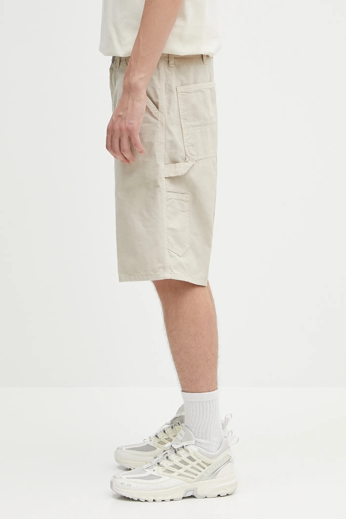 Carhartt WIP cotton shorts Single Knee Short I031504.2LPGD beige SS25