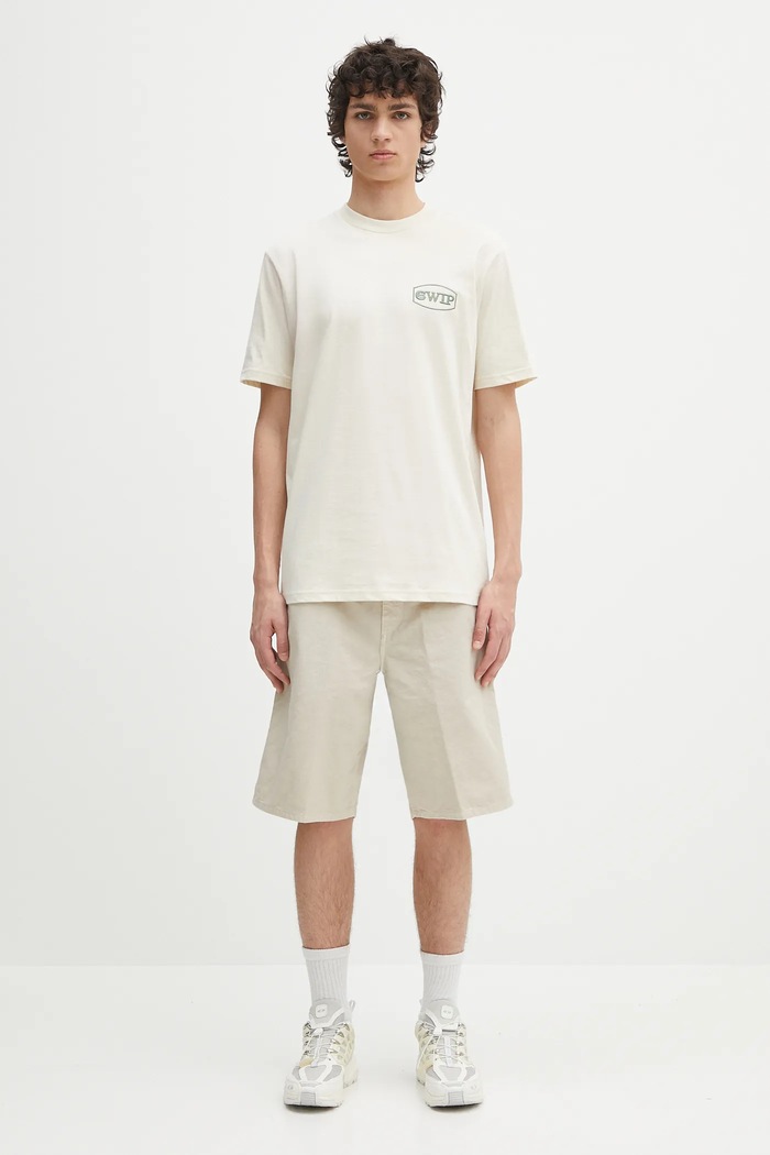 Carhartt WIP cotton shorts Single Knee Short I031504.2LPGD beige