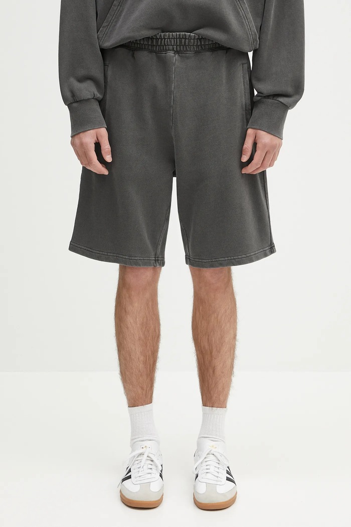 Carhartt WIP cotton shorts Nelson Sweat Short plain gray I030130.87GD