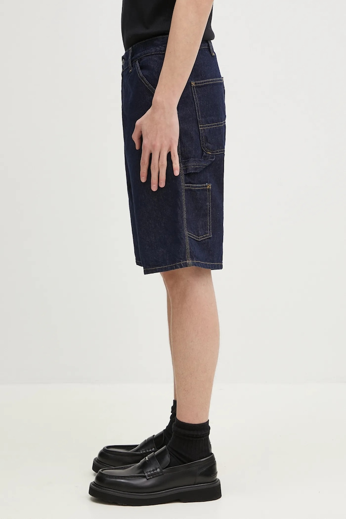 Carhartt WIP pantaloncini di jeans Single Knee Short I032026.102 blu navy SS25