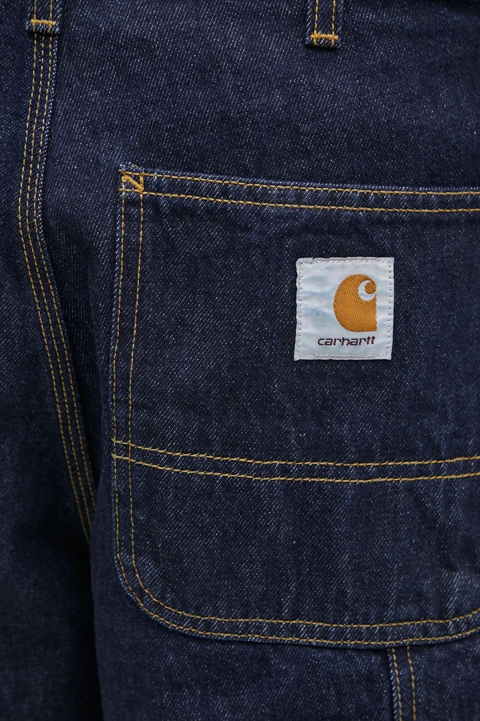 Carhartt WIP pantaloncini di jeans Single Knee Short blu navy I032026.102