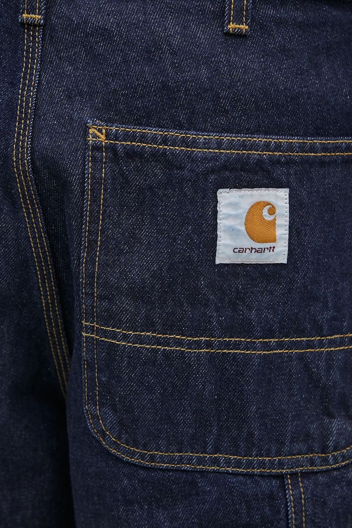 Carhartt WIP pantaloncini di jeans Single Knee Short blu navy I032026.102