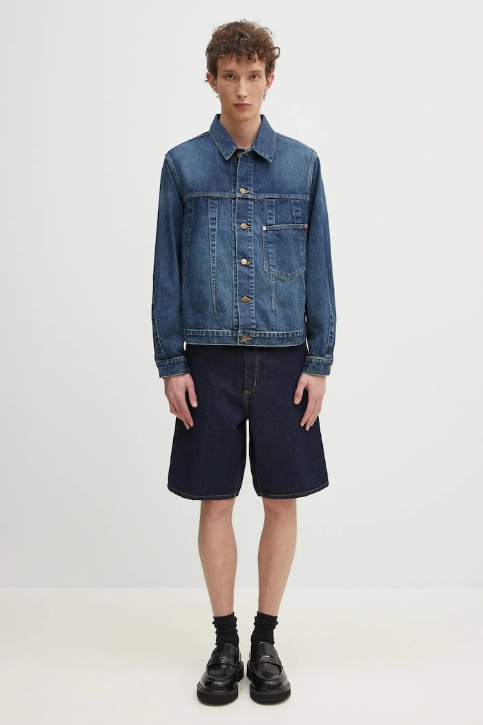 Carhartt WIP pantaloncini di jeans Single Knee Short I032026.102 blu navy