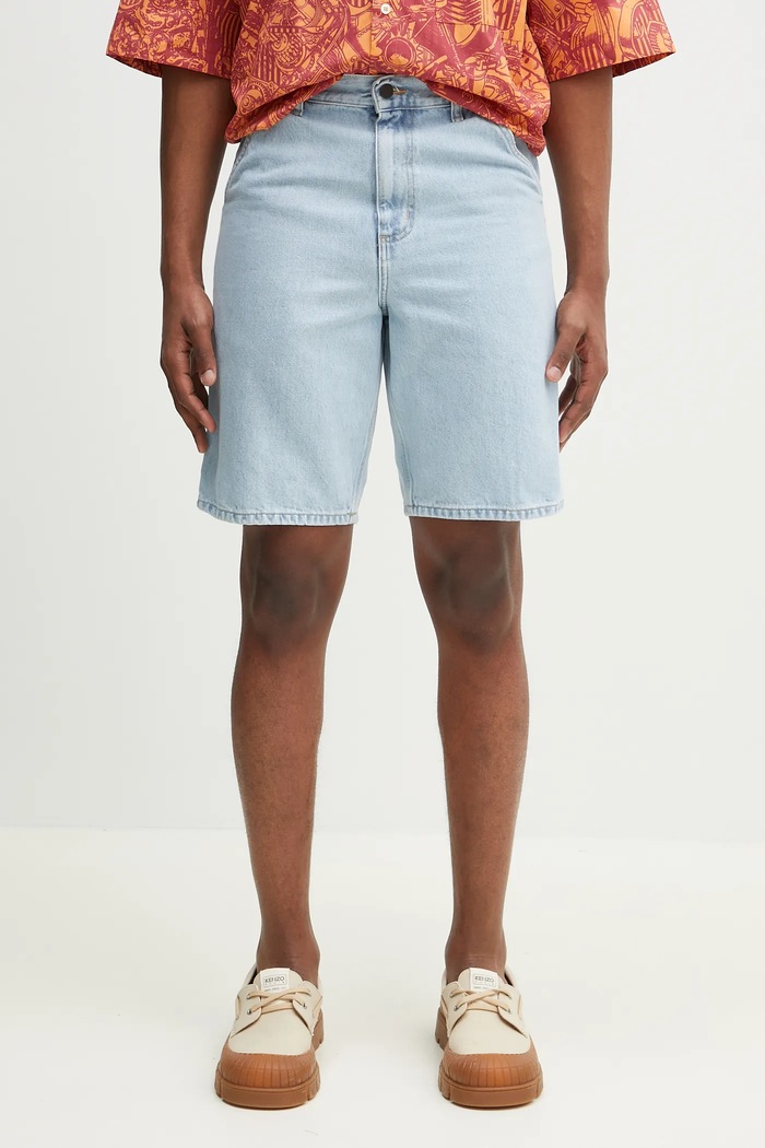 Carhartt WIP pantaloncini di jeans Single Knee Short tessuto blu I032026.01A3