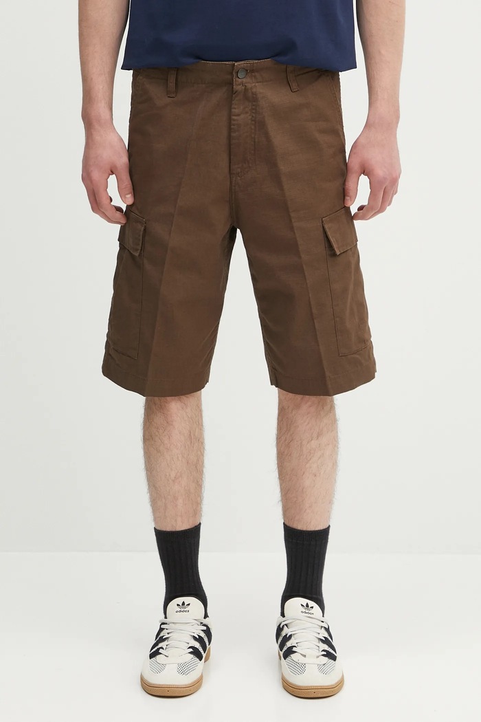 Памучен къс панталон Carhartt WIP Regular Cargo Short други кафяв I028246.2LS02