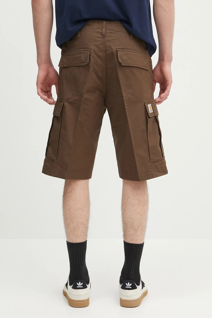 Дрехи Памучен къс панталон Carhartt WIP Regular Cargo Short I028246.2LS02 кафяв