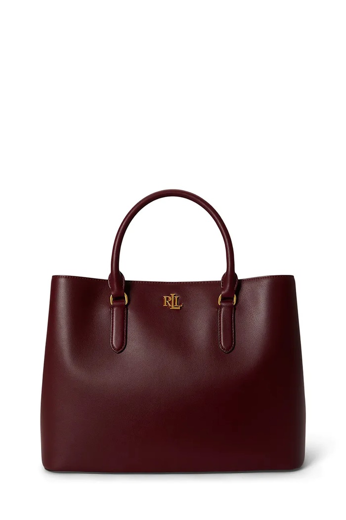 Lauren Ralph Lauren Torebka shopper damska skórzana bordowy 431876724