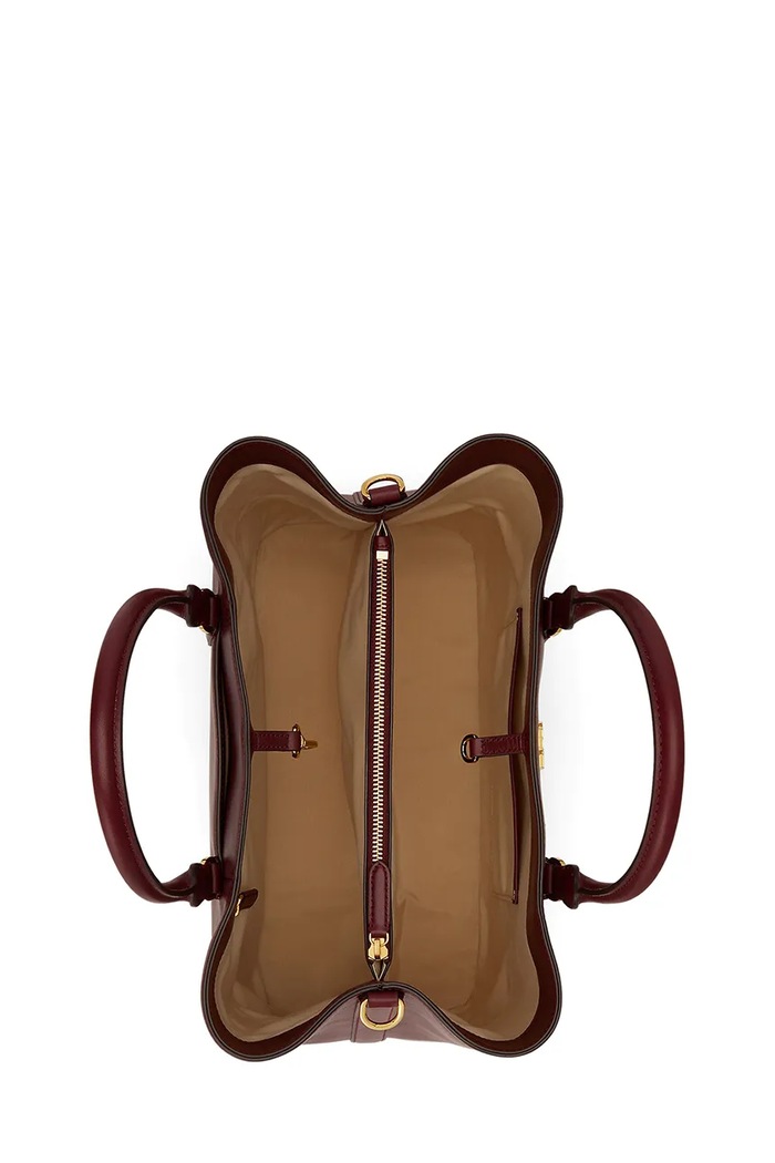 Torebka shopper damska skórzana Lauren Ralph Lauren 431876724 bordowy