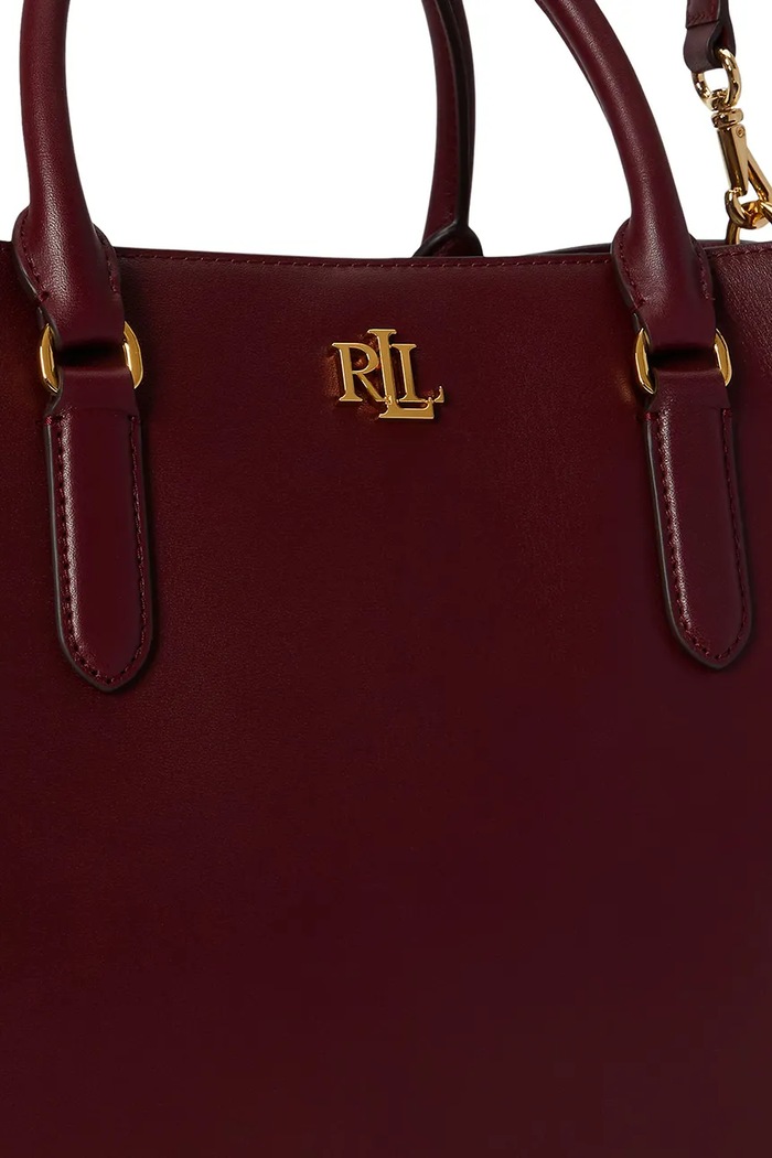 Torebka shopper damska skórzana Lauren Ralph Lauren bordowy 431876724