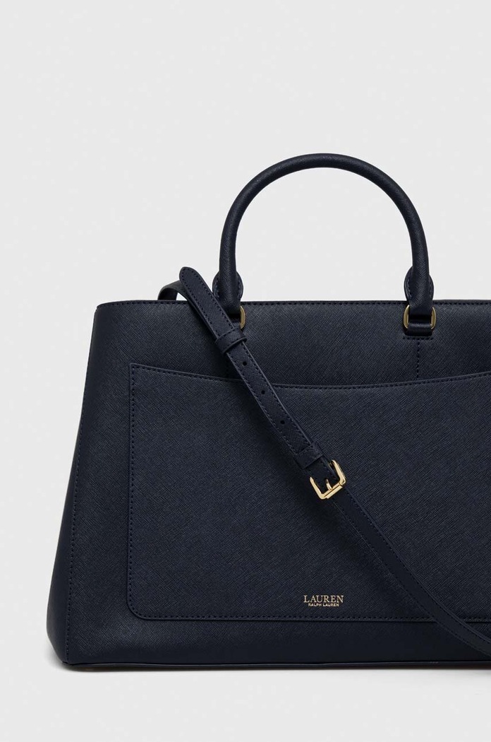 Аксессуары Кожаная сумочка Lauren Ralph Lauren 431898556 тёмно-синий