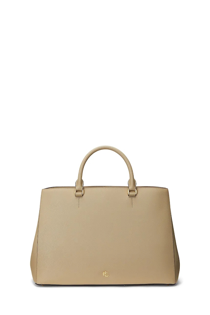 Kožená kabelka Lauren Ralph Lauren přírodní kůže béžová 431898556