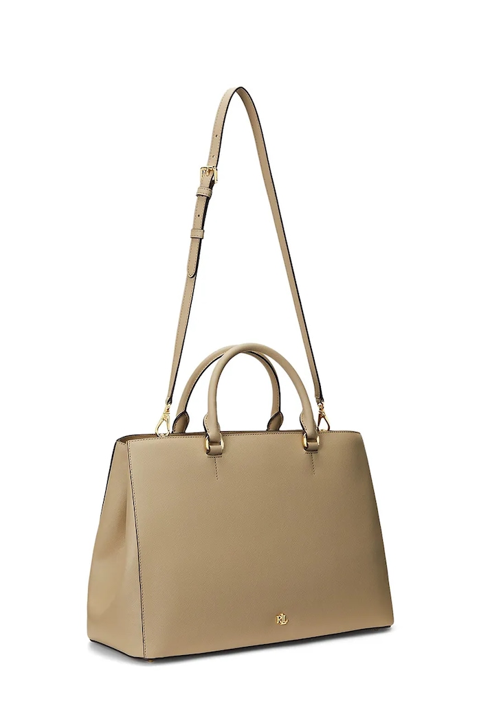 Doplňky Kožená kabelka Lauren Ralph Lauren 431898556 béžová