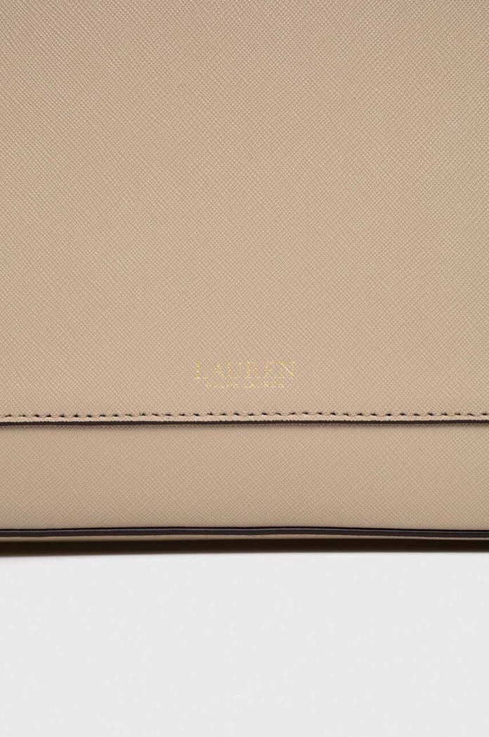 Kožená kabelka Lauren Ralph Lauren béžová 431898556