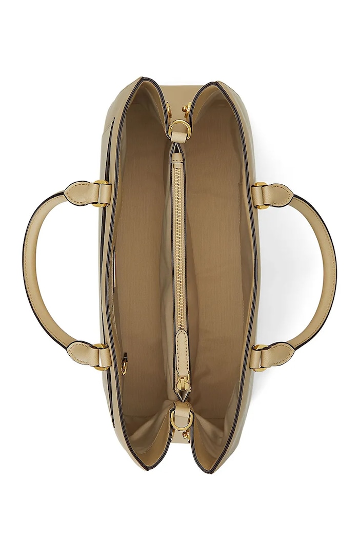 Kožená kabelka Lauren Ralph Lauren béžová 431898556