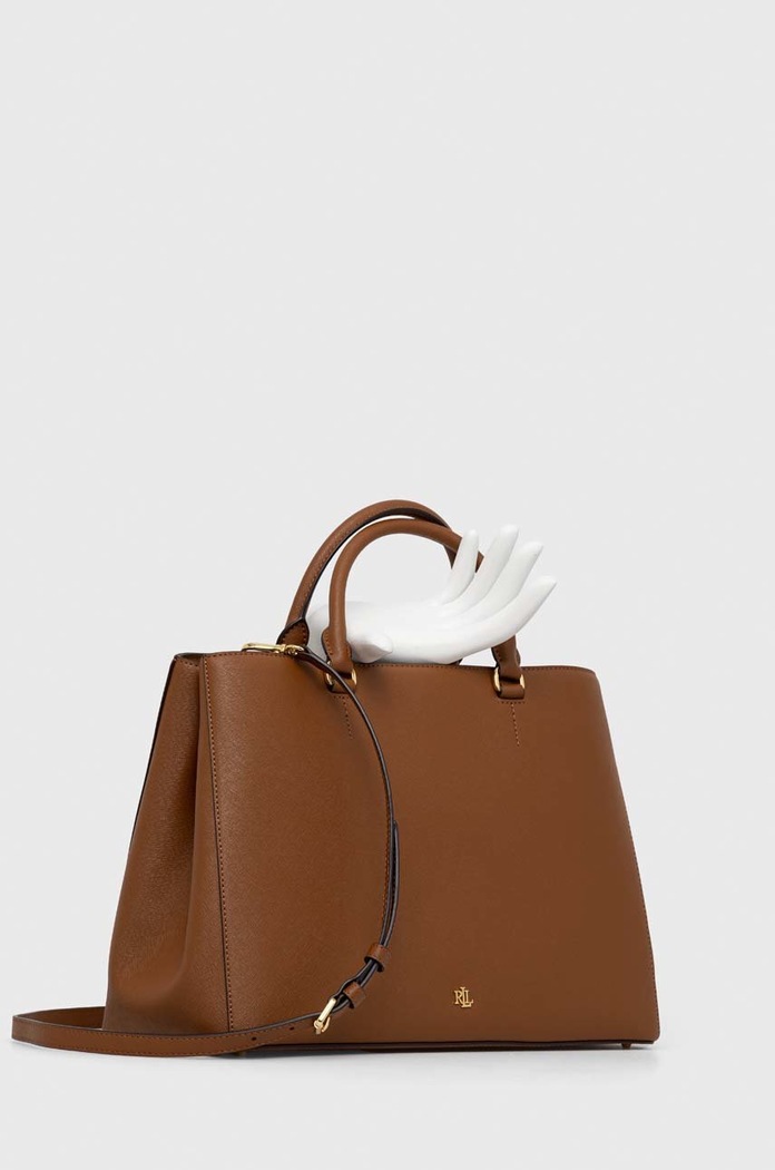 Kožená kabelka Lauren Ralph Lauren 431898556 hnědá SS26