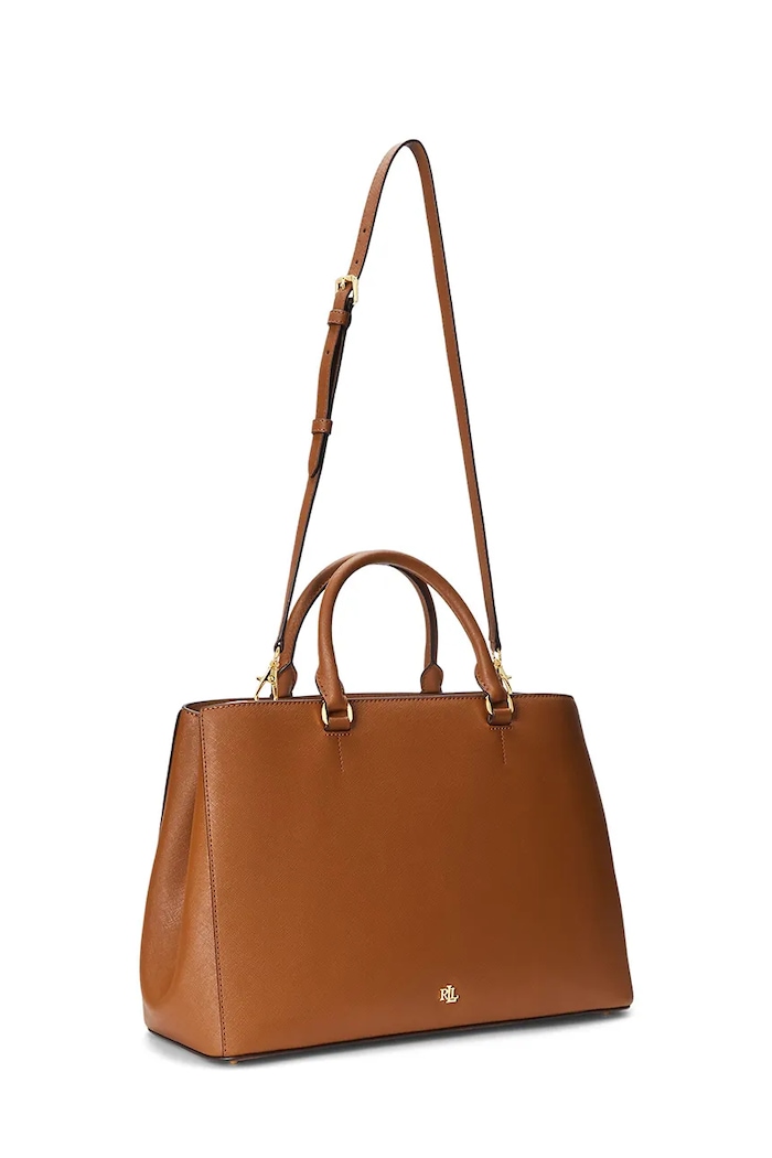 Doplnky Kožená kabelka Lauren Ralph Lauren 431898556 hnedá