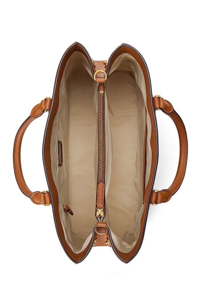 Kožená kabelka Lauren Ralph Lauren hnedá 431898556