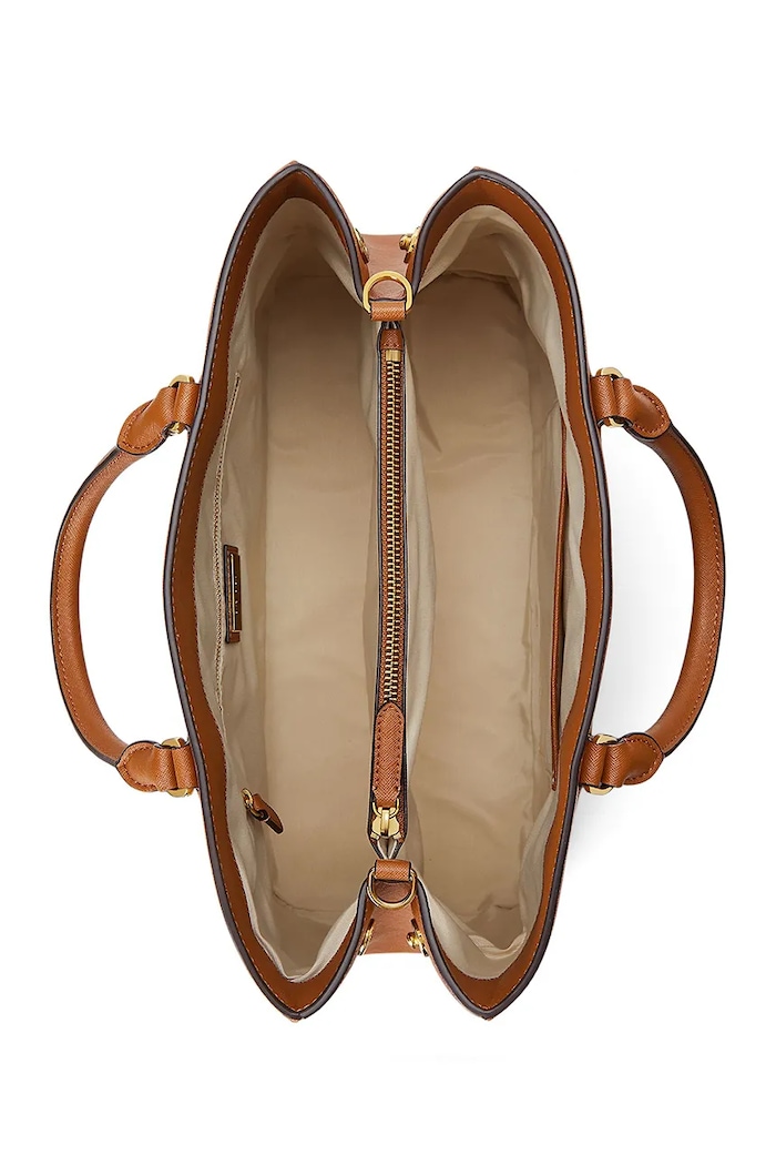 Kožená kabelka Lauren Ralph Lauren hnedá 431898556