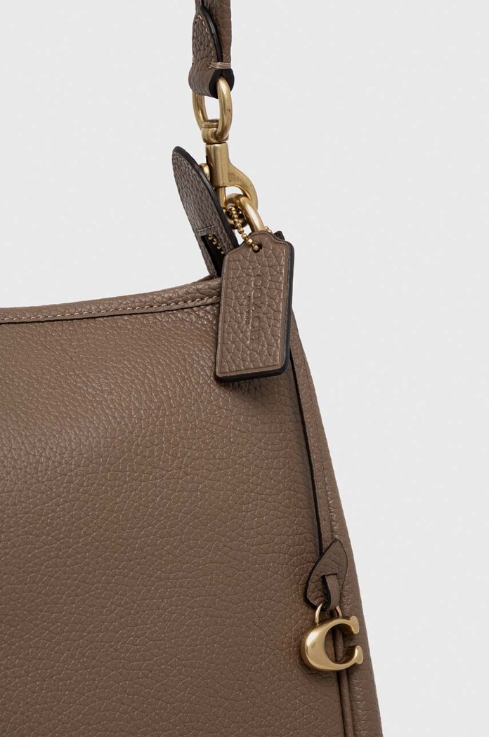 Coach torebka skórzana Cary Shoulder brązowy CC435