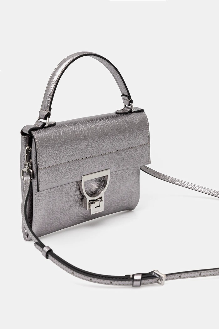 Coccinelle Geantă crossbody pentru femei din piele E1.MD5.19.03.01 argintiu SS26