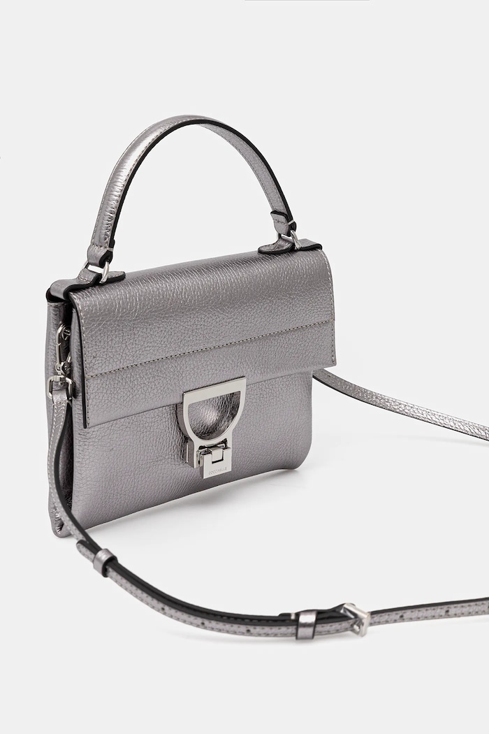 Coccinelle Geantă crossbody pentru femei din piele E1.MD5.19.03.01 argintiu SS26