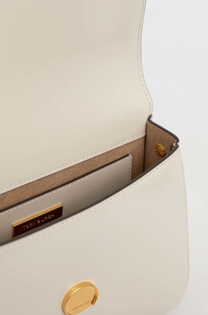 Кожена чанта Tory Burch Robinson Spazzolato 143122.704 бежов