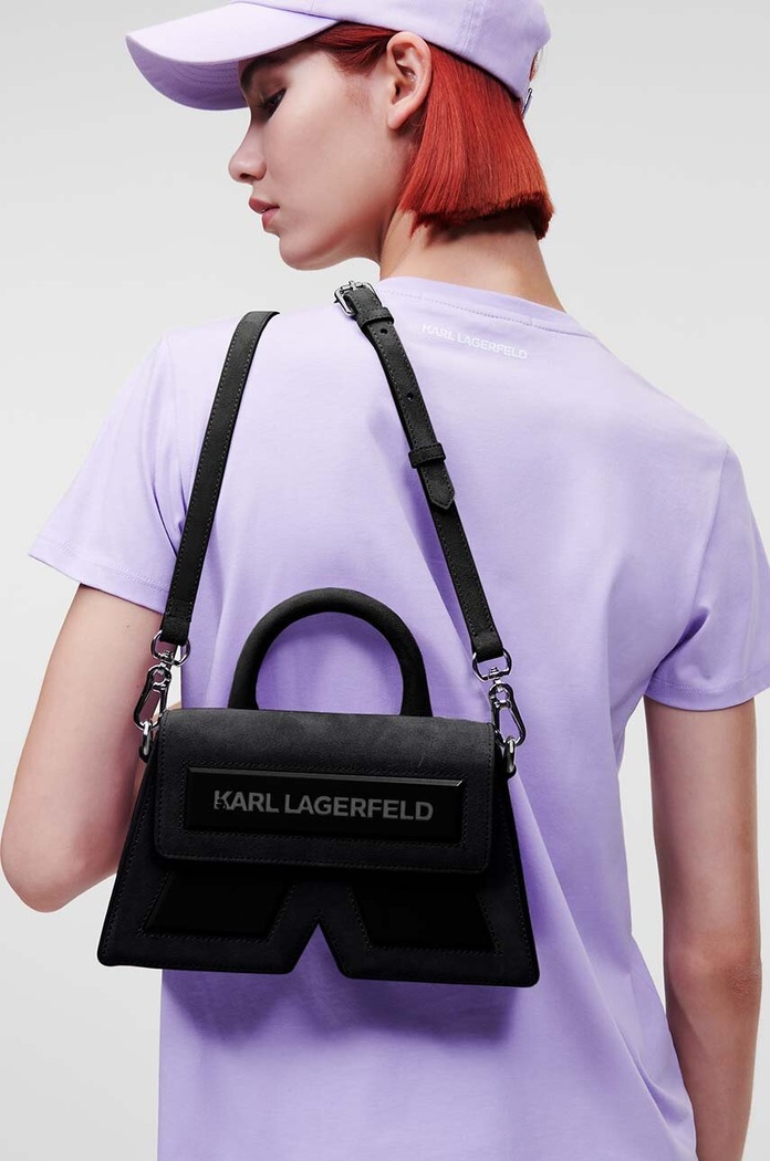Karl Lagerfeld torebka zamszowa ICON K CROSSBODY SUEDE 230W3176