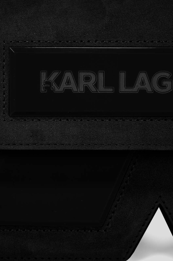 Akcesoria Karl Lagerfeld torebka zamszowa ICON K CROSSBODY SUEDE 230W3176 czarny