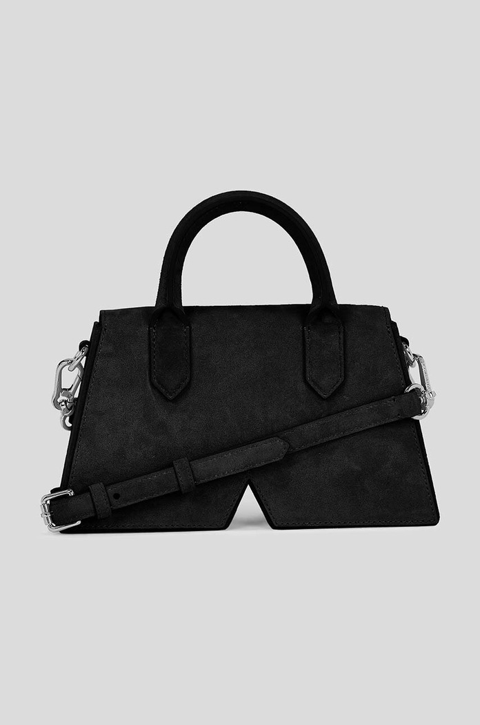 Karl Lagerfeld torebka zamszowa ICON K CROSSBODY SUEDE czarny 230W3176
