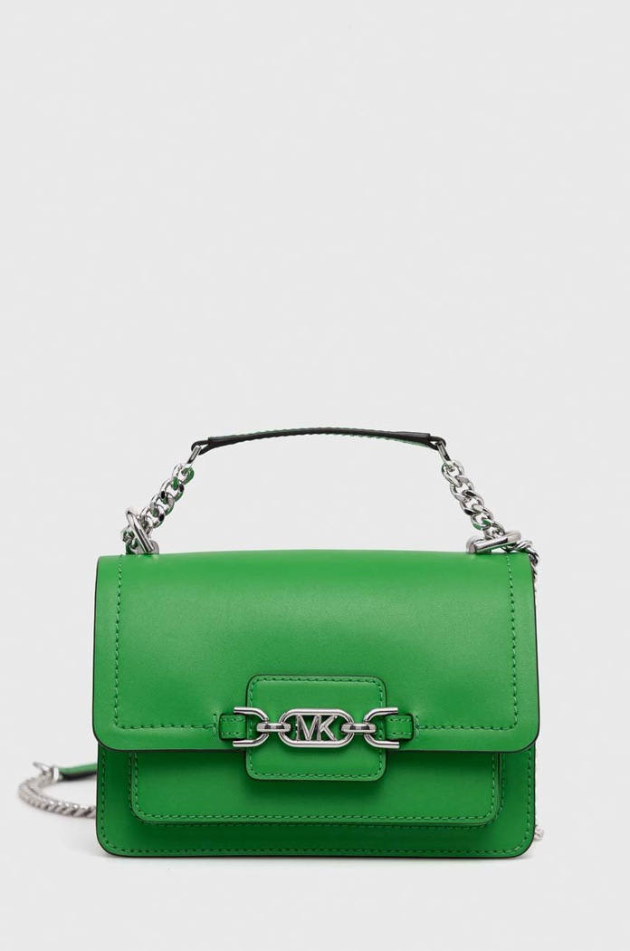 Δερμάτινη τσάντα MICHAEL Michael Kors λείο δέρμα πράσινο 32S2S7HC0L