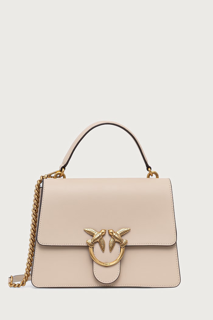 Pinko Geantă crossbody pentru femei din piele bej 100066.A0F1