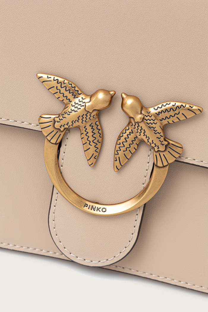 Geantă crossbody pentru femei din piele Pinko 100066.A0F1 bej