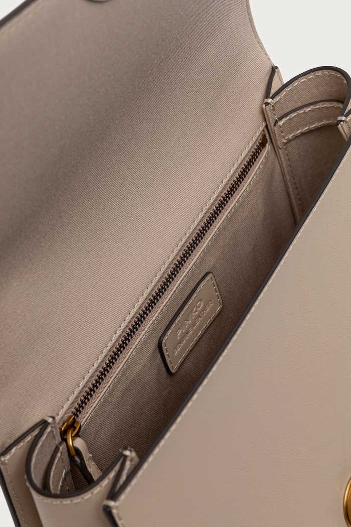 Geantă crossbody pentru femei din piele Pinko bej 100066.A0F1