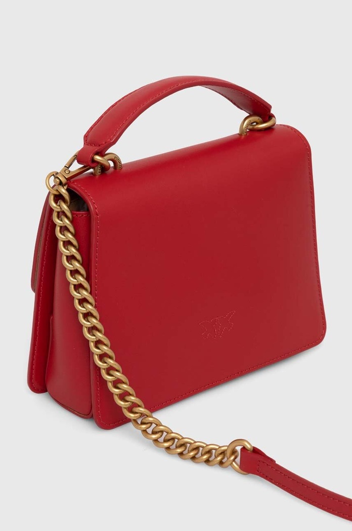 Doplnky Pinko crossbody kabelka dámska kožená 100071.A0F1 červená